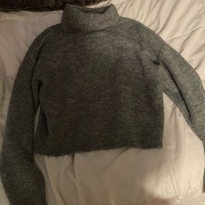 grey turtleneck sweater
